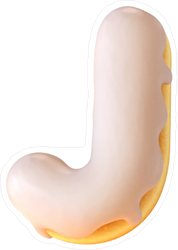 Glazed Donut Font Letter J Sticker