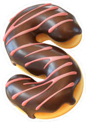 Glazed Donut Font Letter S Sticker