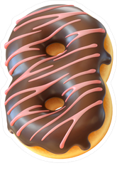 Glazed Donut Number 8 Sticker