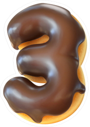 Glazed Donut Number 3 Sticker
