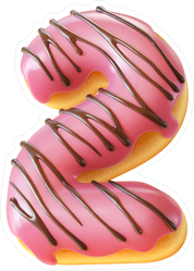 Glazed Donut Number 2 Sticker