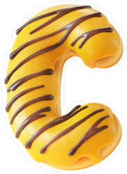 Glazed Frosted Donut Font Letter C Sticker