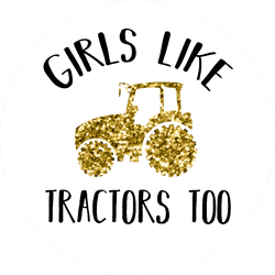 Glitter Tractor Girls Like Tractors Too Sticker