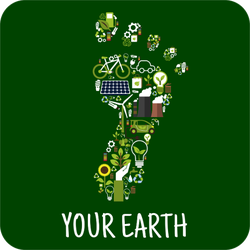 Go Green For Earth Carbon Footprint Sticker