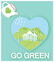 Go Green Heart With Watering Can
