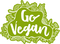 Go Vegan Green Doodle Plant Sticker