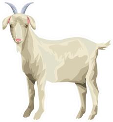 Goat Icon Cartoon Sticker