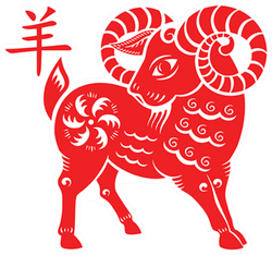 Goat Papercut Of 2015 Lunar Year Symbol Sticker