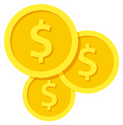 Gold Coin Symbols Sticker