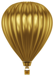 Gold Hot Air Balloon Sticker