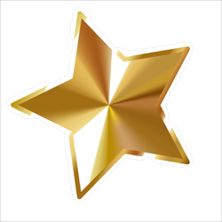Gold Star Vector Sticker