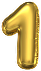 Golden Balloon Number 1 Sticker