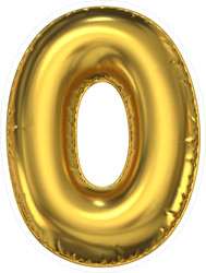 Golden Balloon Number Zero Sticker