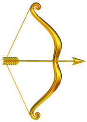Golden Bow And Arrow Sticker