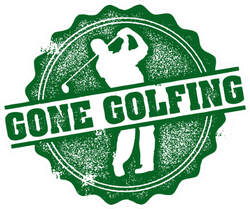 Gone Golfing Vintage Stamp Sticker