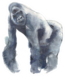 Gorilla Ape Watercolor Painting Illustration Sticker