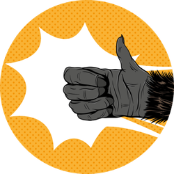 Gorilla Hand Shows Thumbs Up Sticker