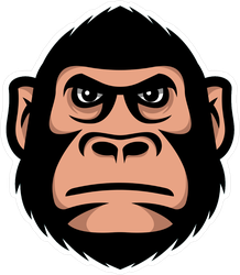 Gorilla Monkey Head Sports Mascot Sticker