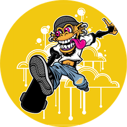 Graffiti Style Skateboarding Monkey Sticker