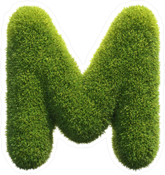 Grass Font Letter M Sticker