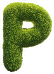 Grass Font Letter P Sticker