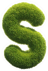 Grass Font Letter S Sticker