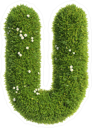 Grass Font Letter U Sticker