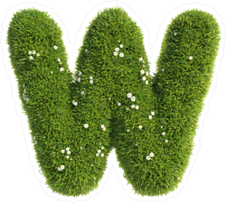 Grass Font Letter W Sticker
