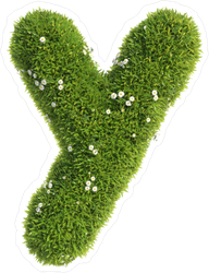 Grass Font Letter Y Sticker