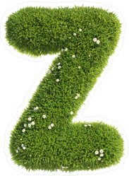 Grass Font Letter Z Sticker