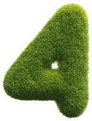 Grass Number 4 Sticker