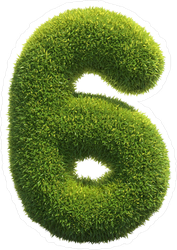 Grass Number 6 Sticker