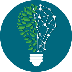 Green Light Bulb With Leaves Sticker