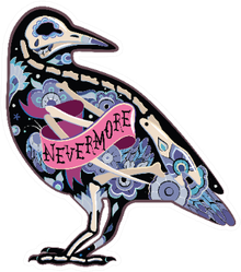 Greeting Card With Colorful Crow Floral Skeletons Sticker