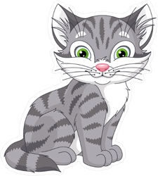 grey animated cat