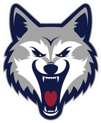 Grey Wolf Head Mascot Sticker