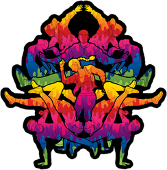 Group Of People In A Street Dance Team Sticker