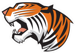 Growling Vector Tiger Sticker