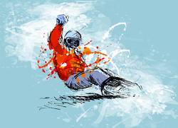 Grunge Sketch Snowboarder Sticker