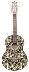 Guitar Decorated With Ethnic Ornaments Sticker