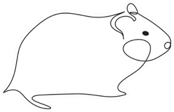 Hamster One Line Drawing Sticker