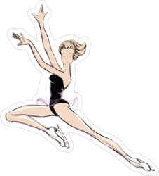 Hand Drawing Figure-skater Sticker