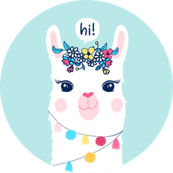 Hand Drawing Llama Illustration Sticker