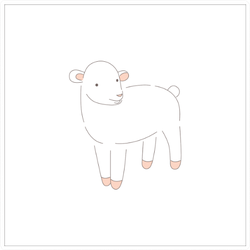 Hand Drawing Young Easter Lamb Sticker
