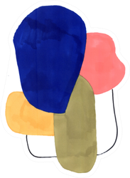 Hand Drawn Abstract Composition Of A Modern Artist Sticker