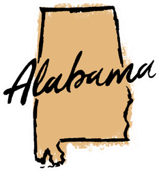 Hand Drawn Alabama State Sticker