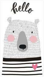 Hand Drawn Bear Saying Hello Sticker