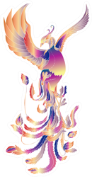 Hand Drawn Beautiful & Colorful Phoenix Sticker