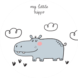 Hand Drawn Cute My Little Hippo Sticker