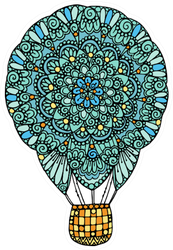 Hand Drawn Doodle Air Balloon Sticker
